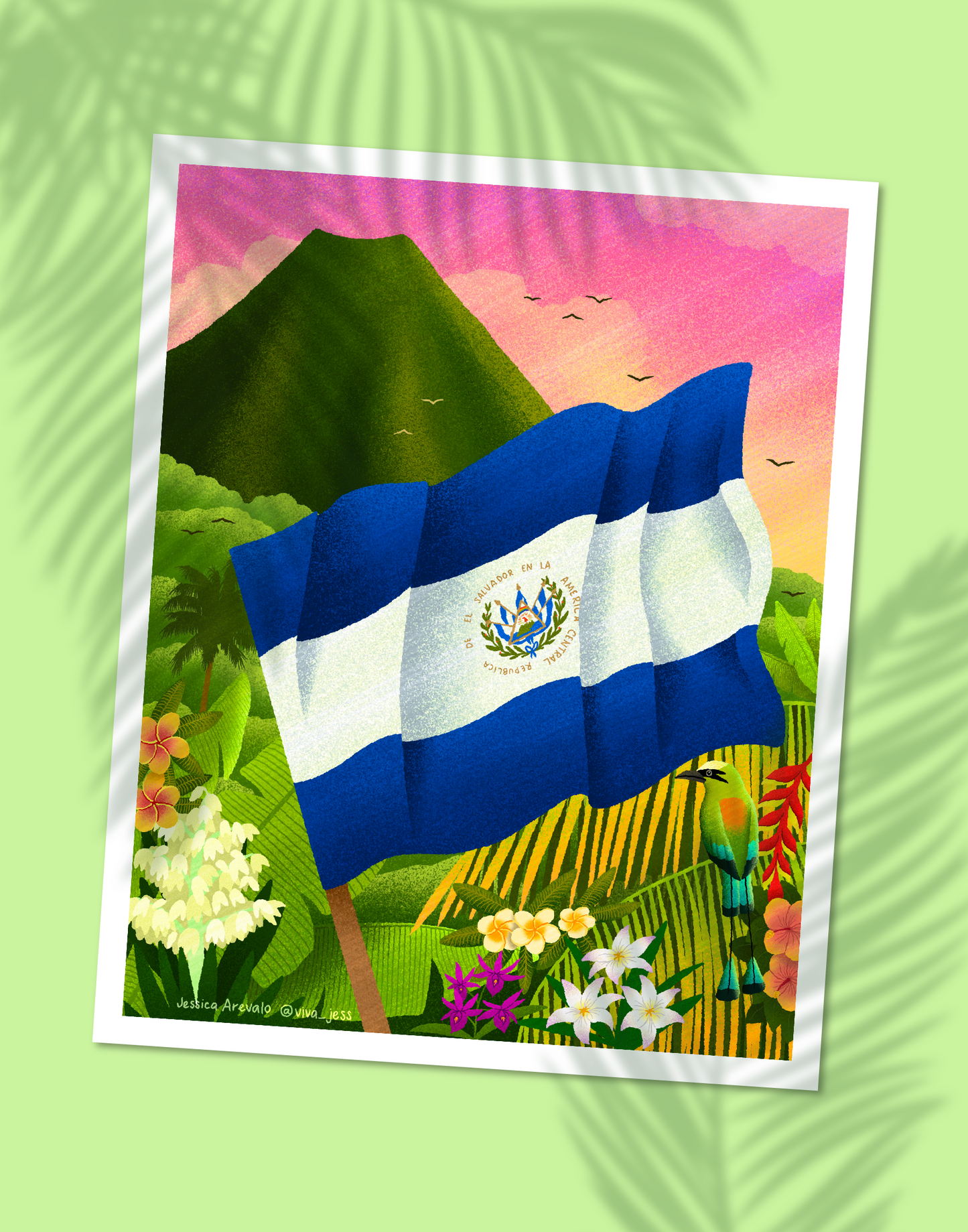 El Salvador Flag Print
