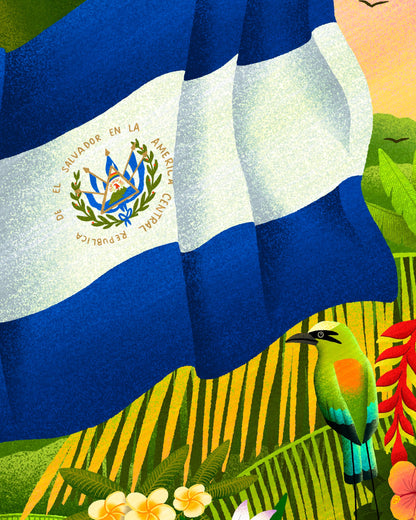 El Salvador Flag Print