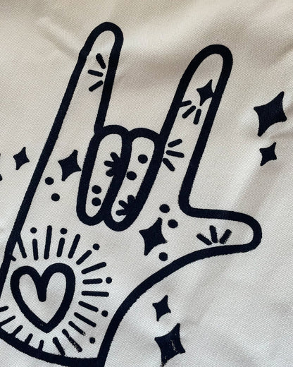 Hand-Screened ASL “ILY” Canvas Tote Bag