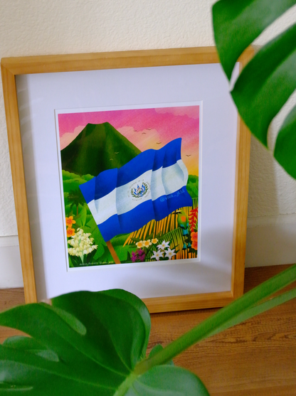 El Salvador Flag Print