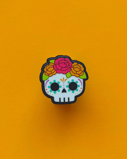 Sugar Skull Printed Metal Pin